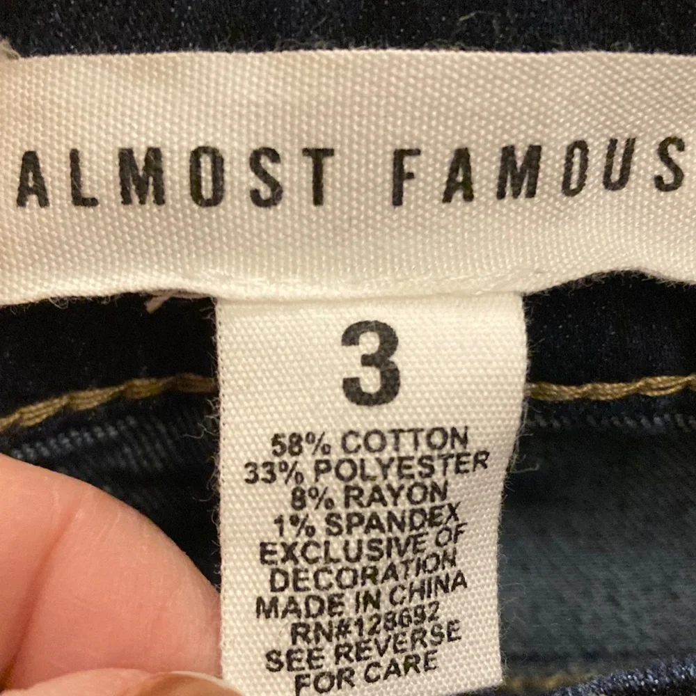 Almost Famous Mid Rise Bootcut Jeans with Red Belt‎ 3 NWT